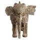 Handmade White Brass Engraved Elephant Decoration Statue