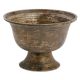 Handmade Brown Patinated Brass Serving Bowl On Stand