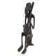 Handcrafted Black Brass African Tribe Musician Elongated Statue