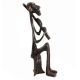 Handcrafted Black Brass African Tribe Musician Elongated Statue