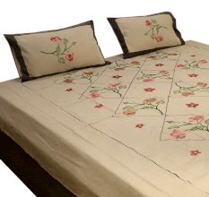 Embroidery Bedsheet With Elegant Thread Work