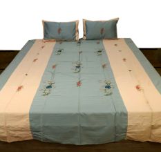 Bobby Printed With Embrodery Work Textured Bedsheet