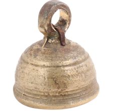 Handmade Tan Brown Brass Temple Bell Hindu Pooja Accessory