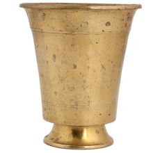 Handmade Golden Brass Glass Vase With Circular Base