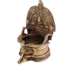 Handmade Brass Laxmi Diya Oil Lamp With Stand