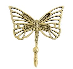 Handmade Golden Brass Butterfly Wall Mounted Hook for Hanging Clothes