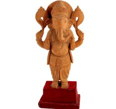 Holy Standing Ganesha Statue In Wood