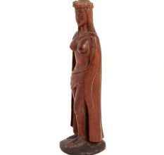 Handmade Red Wood Christian Mariam Statue