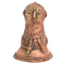 Handmade Red Brass Dhokra Tribal God Statue