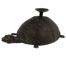 Brass Dhokra Turtle Candle Stand