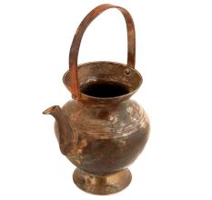 Handmade Patinated Brass Kamandalam Hindu Spiritual Pot