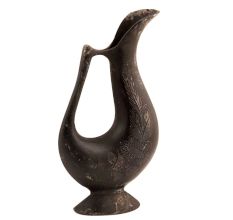 Handmade Black Brass Bidri Art Flower Vase Showpiece