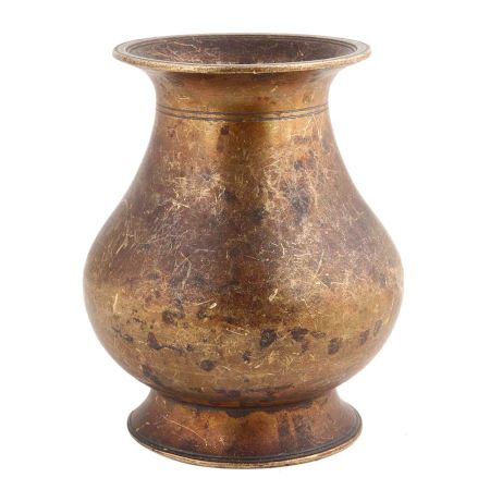 Handmade brown Patinated Brass Water Pot