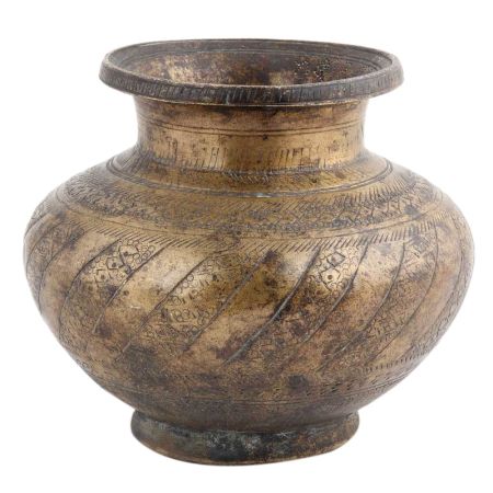 Handmade Brown Brass Water Storage Matka Or Pot