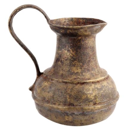 Handmade Brown Patina Finish Brass Islamic Jug And Long Handle