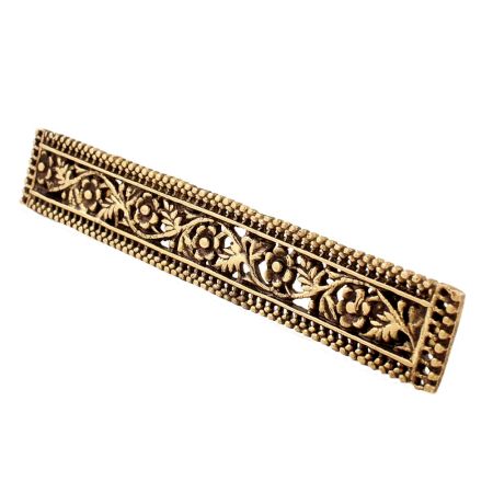 Hand carved Golden Brass Handle With Floral Border Design