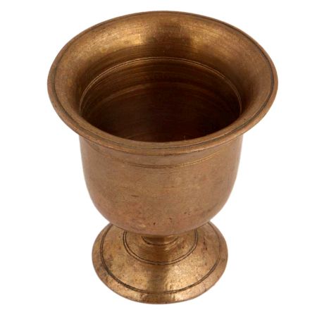 Handmade Golden Brass Serving Cup With Stand For Decoration