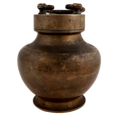 Handmade Antique Brass kamandal Pot For Storing Gangjal