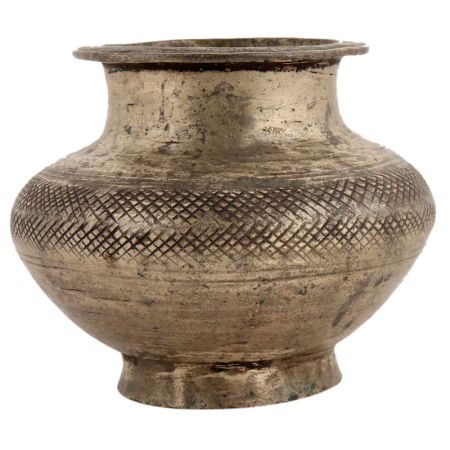 Brass Stylish Criss-cross Lota For Gifting And Home Decor