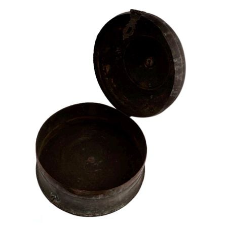 Brass Old-style Trinket Box With Round Handle