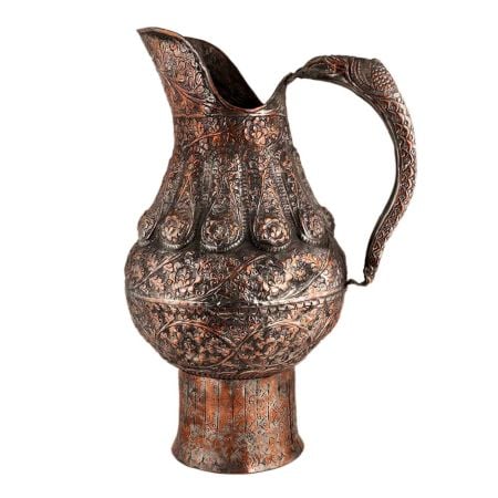 Copper Crafted Jug With Incredible Artwork And Patterns