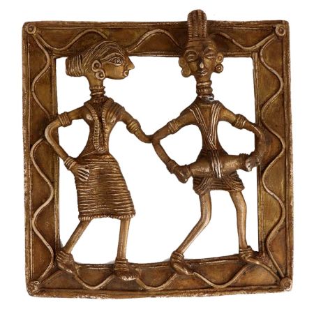 Handmade Brown Brass Tribal Musicians Dhokra Art