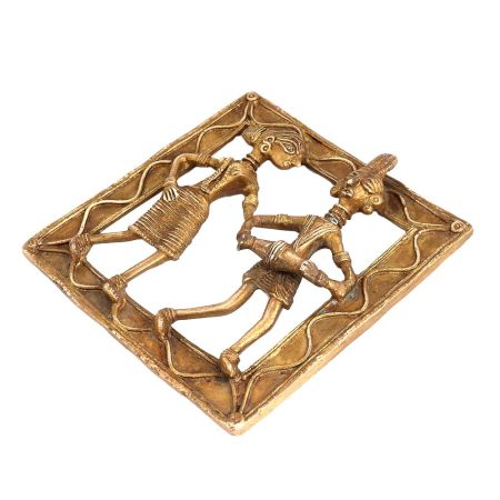 Handmade Brown Brass Tribal Musicians Dhokra Art