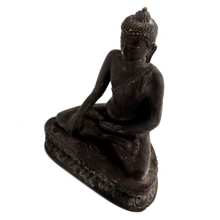 Handmade Black Brass Sitting Buddha Statue in Meditation