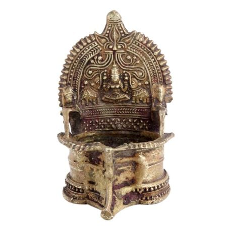 Handmade Brass Laxmi Diya Oil Lamp With Stand