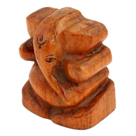 Tribal Ganesha Statue In Polished Wood