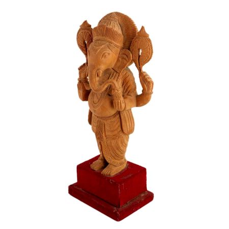 Holy Standing Ganesha Statue In Wood