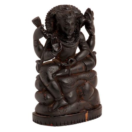 Handmade Black Wood Sitting Lord Shiva Statue