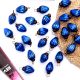 25 Pieces Tiny Blue Glass Ornaments In Geometrical Shape