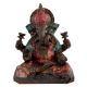 Handcrafted Multicolored Brass Sitting Lord Ganesha Statue
