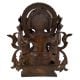 Handmade Brown Brass Sitting Ganesha Statue With Intricate Design