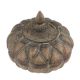 Handmade Brown Brass Pumpkin Storage Box With Geometric Design And Knob Finial