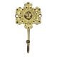 Handmade Golden Brass Sun Face Single Wall Hook