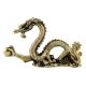 Handmade Golden Brass Chinese Dragon Holding Ball Statue