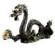 Handmade Black Patina Brass Dragon Statue With A Ball