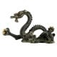 Handmade Black Patina Brass Dragon Statue With A Ball