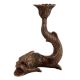 Handmade Dark Brown Brass Fish Candle Holder