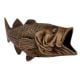 Handmade Brown Brass Fish Statue With Open Mouth And Gills