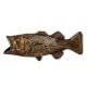 Handmade Brown Brass Fish Statue With Open Mouth And Gills