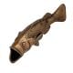 Handmade Brown Brass Fish Statue With Open Mouth And Gills