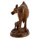 Cow With Calf Carved For Good Luck And Prosperity
