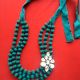 Peacock Green Colour Fabric Neckpiece