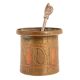Handcrafted Golden Brown Copper Charnamrit Cup With Spoon