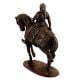 Handmade Black Metal Indian Lady Warrior On Horse Statue