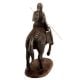 Handmade Black Metal Indian Lady Warrior On Horse Statue