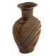 Hand Carved Antique Brown Brass Flower Vase